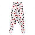 Red And Black Playing Card Suits Print Hammer Pants