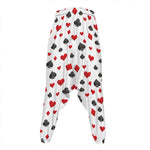 Red And Black Playing Card Suits Print Hammer Pants