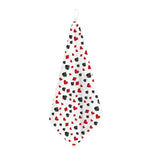Red And Black Playing Card Suits Print Hand Towel