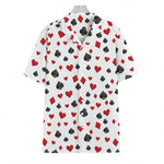 Red And Black Playing Card Suits Print Hawaiian Shirt