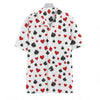 Red And Black Playing Card Suits Print Hawaiian Shirt