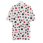 Red And Black Playing Card Suits Print Hawaiian Shirt