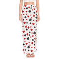 Red And Black Playing Card Suits Print High Slit Maxi Skirt