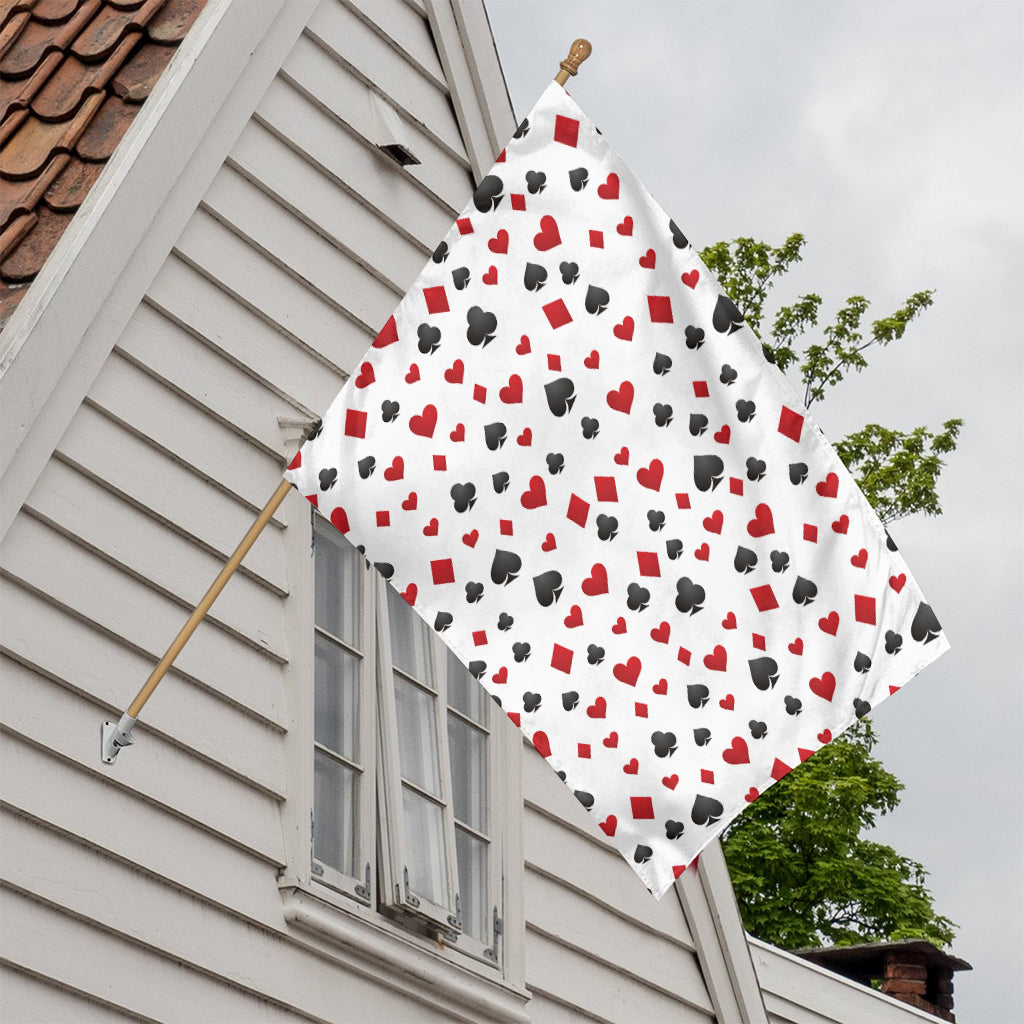 Red And Black Playing Card Suits Print House Flag
