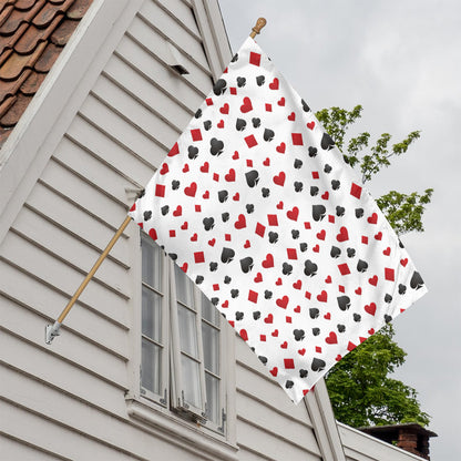 Red And Black Playing Card Suits Print House Flag