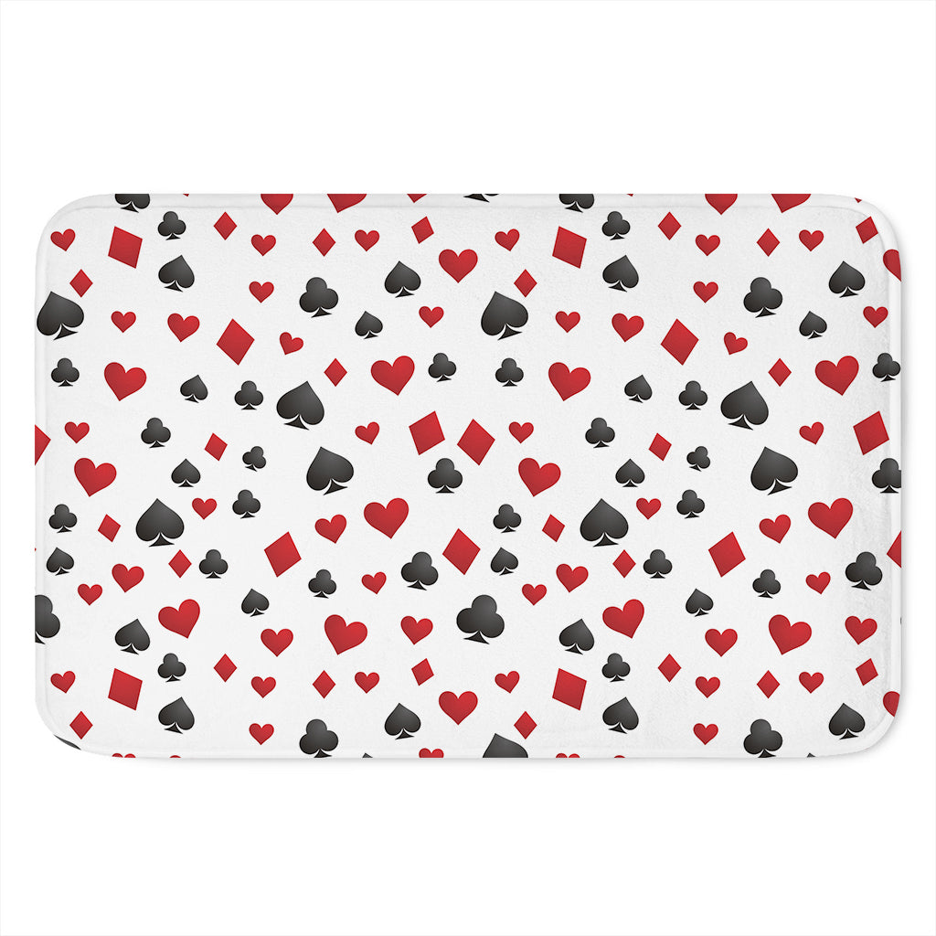 Red And Black Playing Card Suits Print Indoor Door Mat