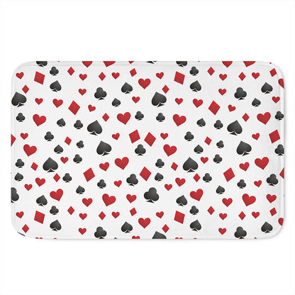 Red And Black Playing Card Suits Print Indoor Door Mat