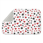Red And Black Playing Card Suits Print Indoor Door Mat