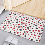 Red And Black Playing Card Suits Print Indoor Door Mat