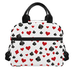 Red And Black Playing Card Suits Print Insulated Lunch Bag