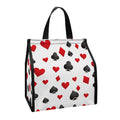 Red And Black Playing Card Suits Print Insulated Lunch Tote