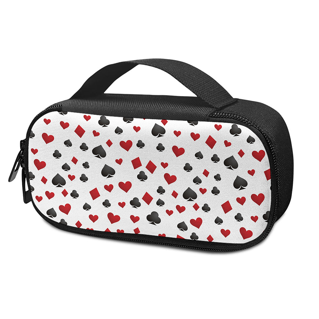 Red And Black Playing Card Suits Print Insulin Cooler Travel Case