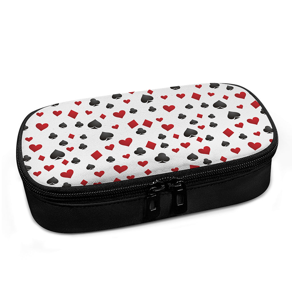 Red And Black Playing Card Suits Print Insulin Cooler Travel Case