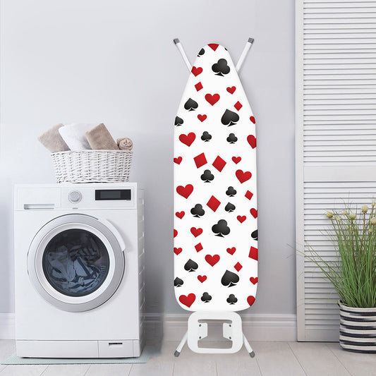Red And Black Playing Card Suits Print Ironing Board Cover