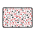 Red And Black Playing Card Suits Print Kitchen Mat
