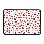 Red And Black Playing Card Suits Print Kitchen Mat