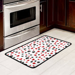 Red And Black Playing Card Suits Print Kitchen Mat