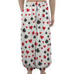 Red And Black Playing Card Suits Print Lantern Pants