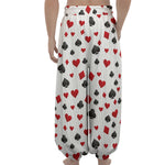 Red And Black Playing Card Suits Print Lantern Pants