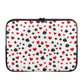 Red And Black Playing Card Suits Print Laptop Sleeve