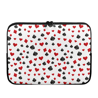 Red And Black Playing Card Suits Print Laptop Sleeve