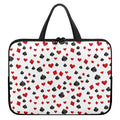 Red And Black Playing Card Suits Print Laptop Sleeve With Handle