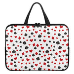 Red And Black Playing Card Suits Print Laptop Sleeve With Handle