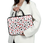 Red And Black Playing Card Suits Print Laptop Sleeve With Handle