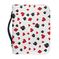 Red And Black Playing Card Suits Print Leather Bible Cover