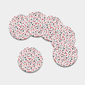 Red And Black Playing Card Suits Print Leather Coaster Set