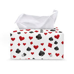 Red And Black Playing Card Suits Print Leather Tissue Box Cover