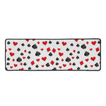 Red And Black Playing Card Suits Print Long Kitchen Mat
