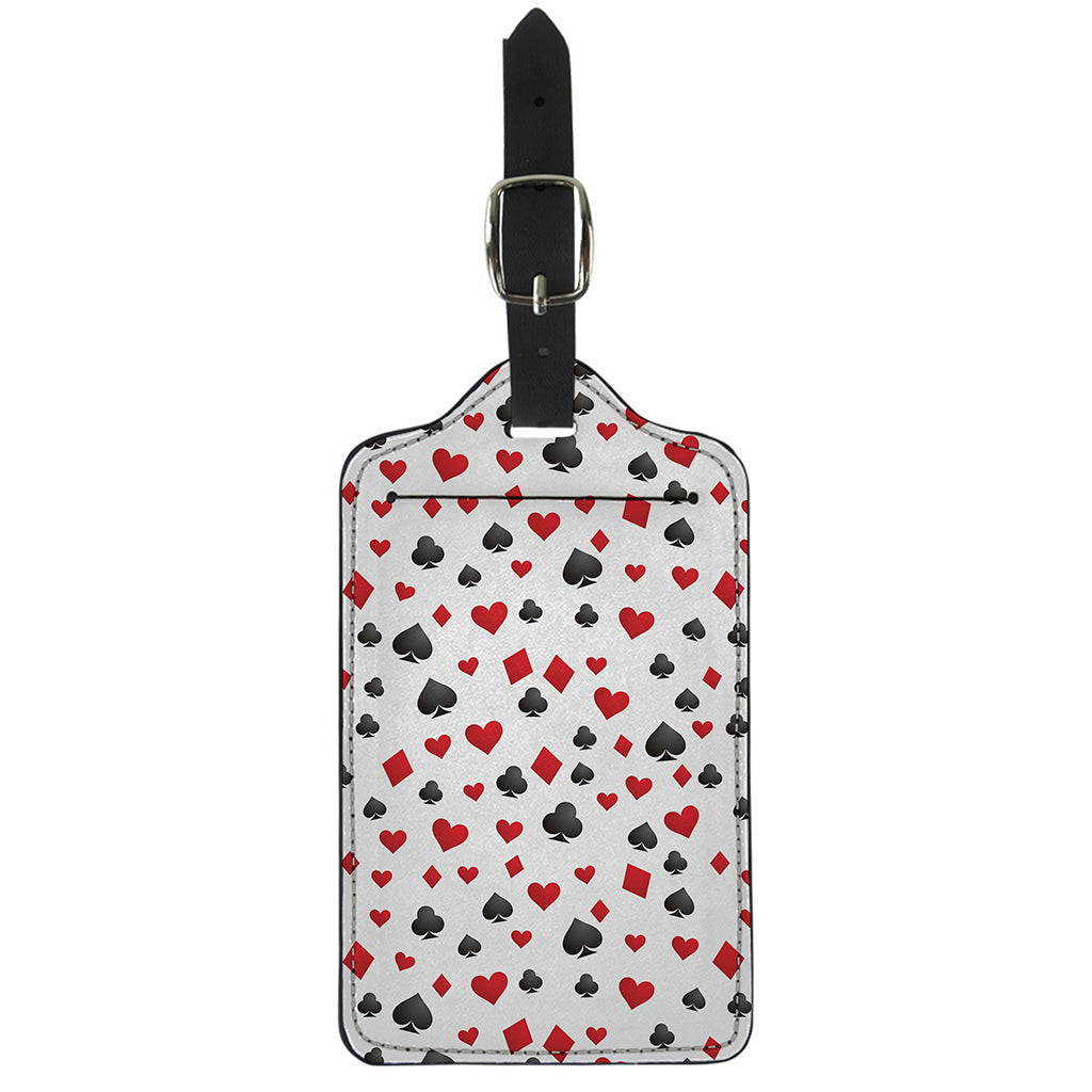 Red And Black Playing Card Suits Print Luggage Tag