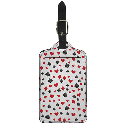 Red And Black Playing Card Suits Print Luggage Tag