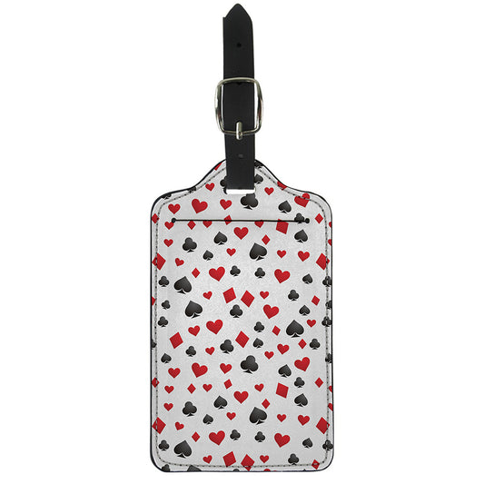 Red And Black Playing Card Suits Print Luggage Tag