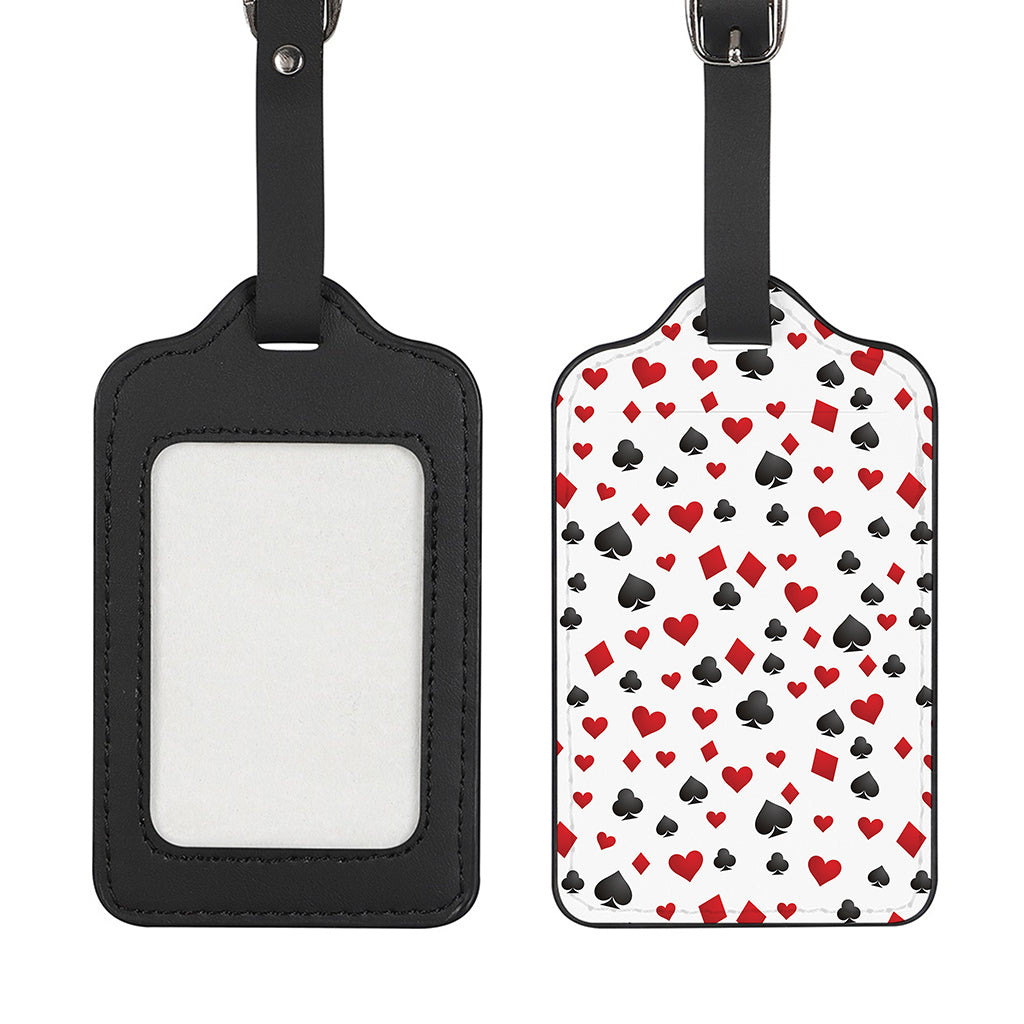 Red And Black Playing Card Suits Print Luggage Tag