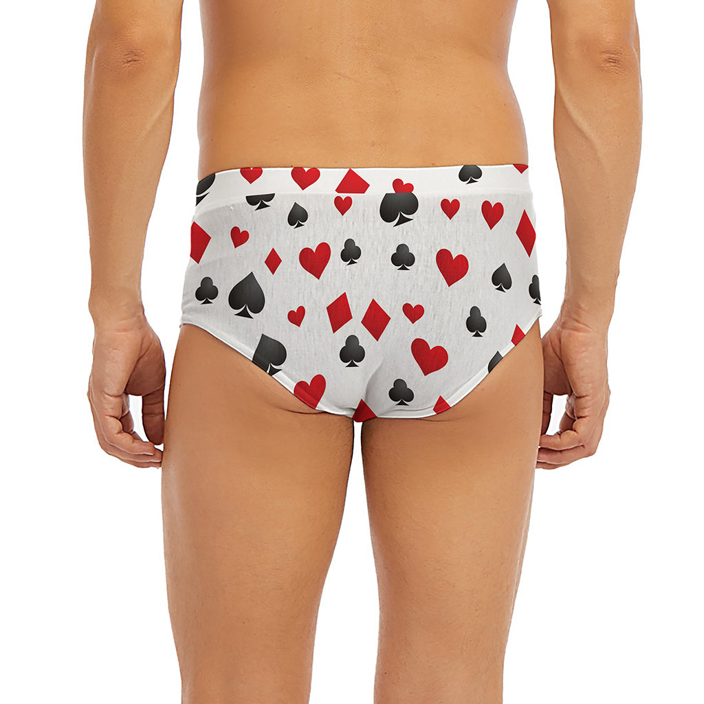 Red And Black Playing Card Suits Print Men's Briefs