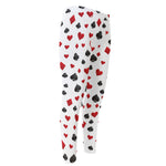 Red And Black Playing Card Suits Print Men's Compression Pants