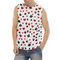 Red And Black Playing Card Suits Print Men's Fitness Tank Top