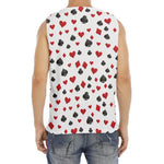Red And Black Playing Card Suits Print Men's Fitness Tank Top