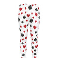 Red And Black Playing Card Suits Print Men's Leggings