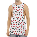 Red And Black Playing Card Suits Print Men's Muscle Tank Top