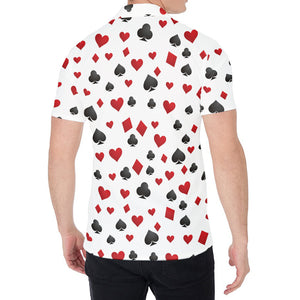 Red And Black Playing Card Suits Print Men's Shirt