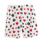 Red And Black Playing Card Suits Print Men's Sports Shorts