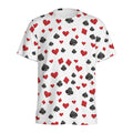 Red And Black Playing Card Suits Print Men's Athletic T-Shirt