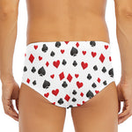 Red And Black Playing Card Suits Print Men's Triangle Swim Briefs