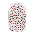 Red And Black Playing Card Suits Print Mesh Laundry Hamper
