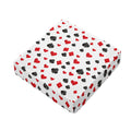 Red And Black Playing Card Suits Print Outdoor Seat Cushion Cover