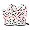 Red And Black Playing Card Suits Print Oven Mitts