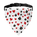 Red And Black Playing Card Suits Print Over The Collar Dog Bandana